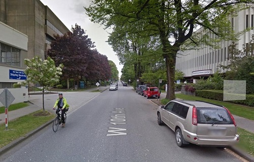 (10号林荫路自行车道方案，来源：FX168财经网、温哥华市政府)