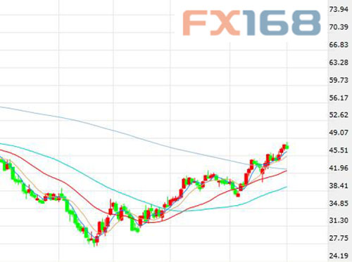 (布伦特原油价格日线图,来源:FX168财经网)